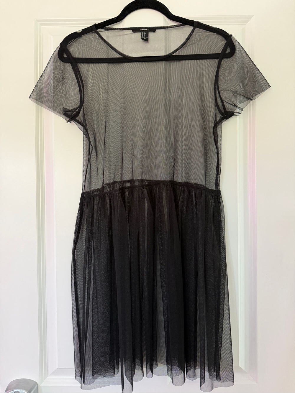 Forever 21 Black Sheer Mesh Mini Dress